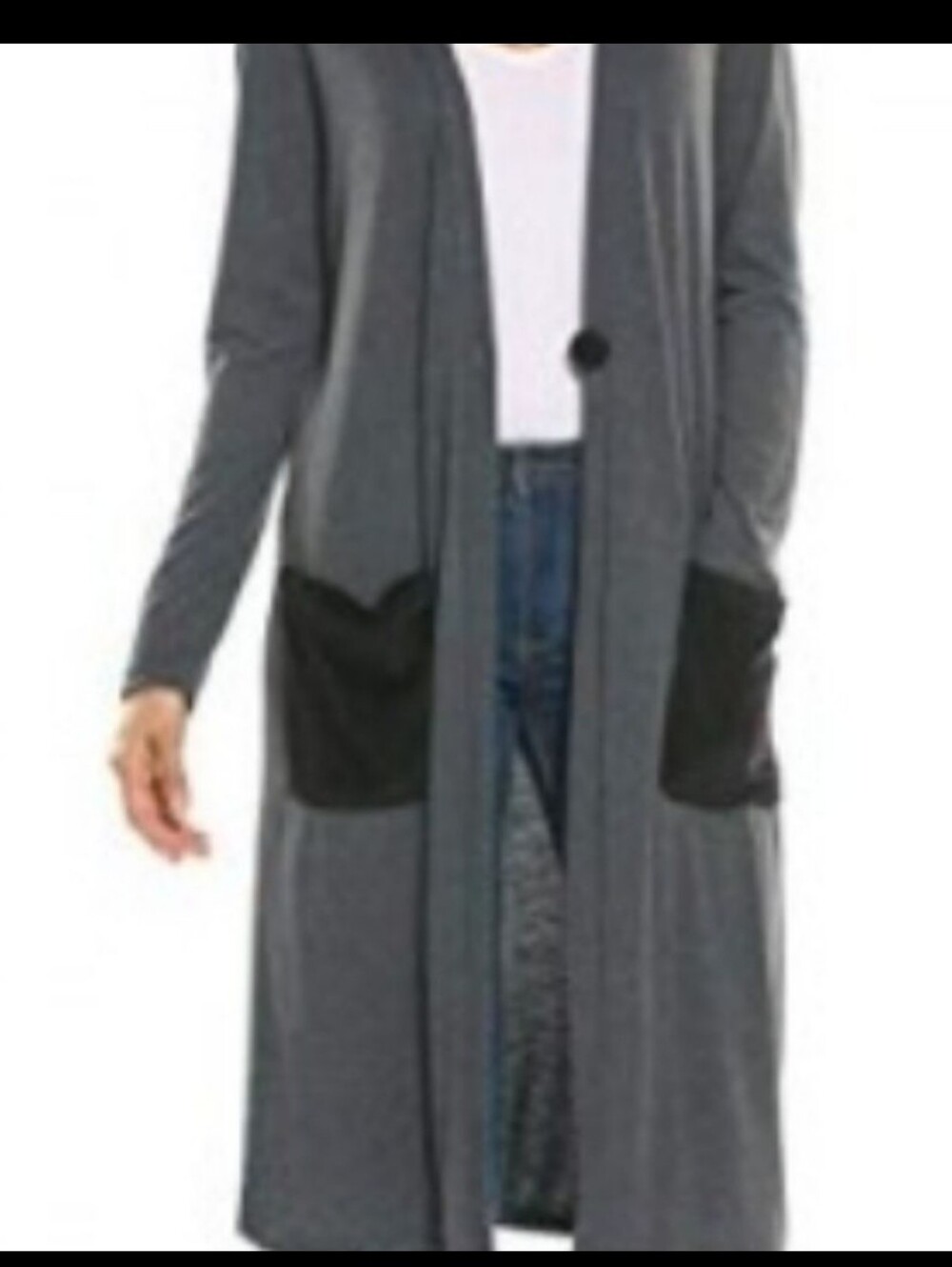 Grey Women's Maxi Cardigan Large